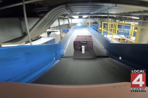 POV: Follow the Path of Checked Luggage Through an Airport’s Conveyor Belt Network